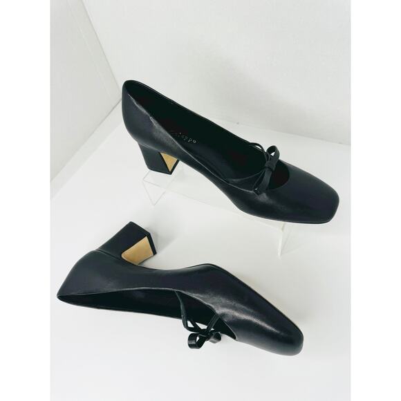 Dee Ocleppo Retro Black  Zion Bow-Embellished Leather Pump sz 8.5 - Picture 9 of 11